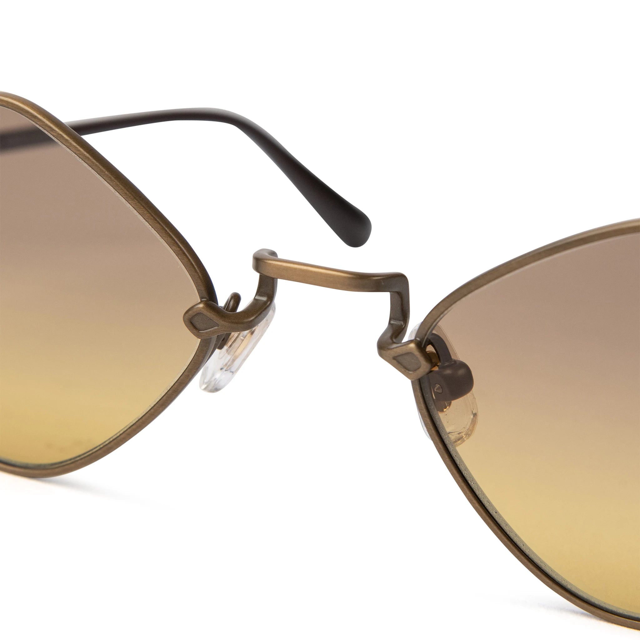 Nose view of Chrome Hearts Diamond Dog Light Brown Sunglasses